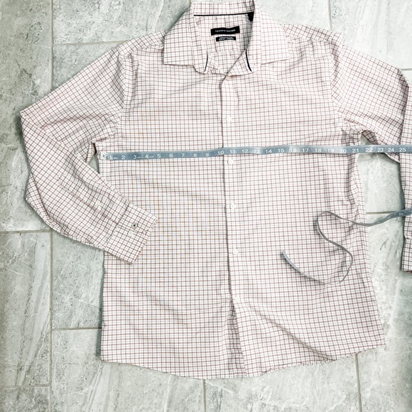 Tommy Hilfiger Red Plaid Collared Long Sleeve Button Down Shirt Size 16.5 - Picture 5 of 7